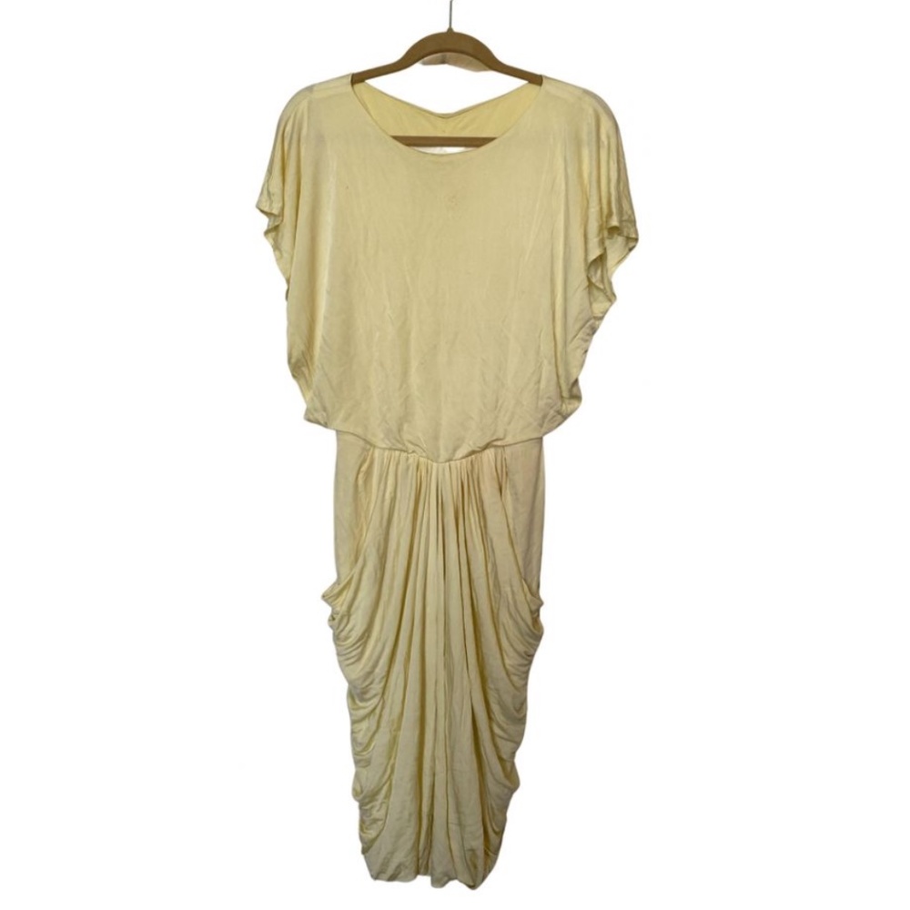 Yigal Azrouel butter yellow draped dress
